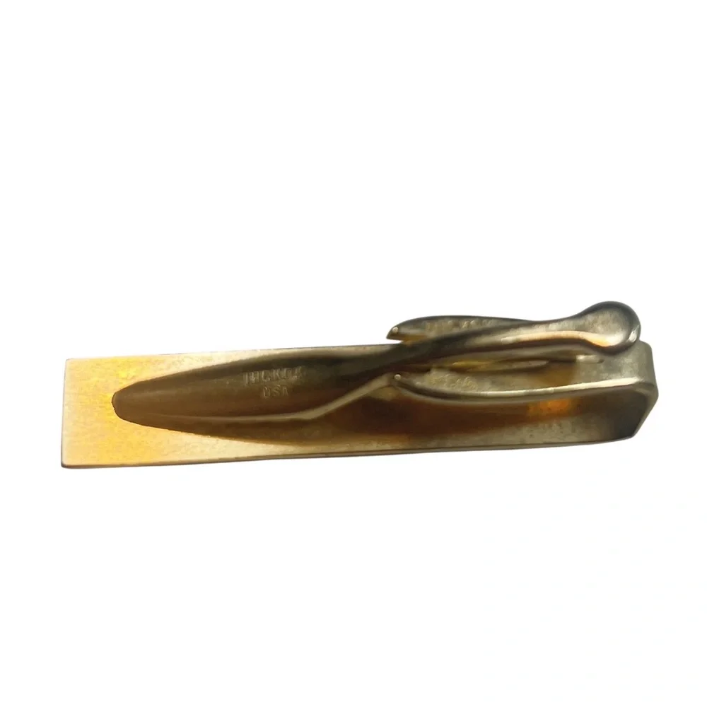 Hickock USA Vintage Gold-Tone Men’s Textured Brick Checkerboard Tie Clip‎